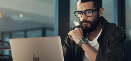 A person using an HP EliteBook 845 G11 Notebook PC 